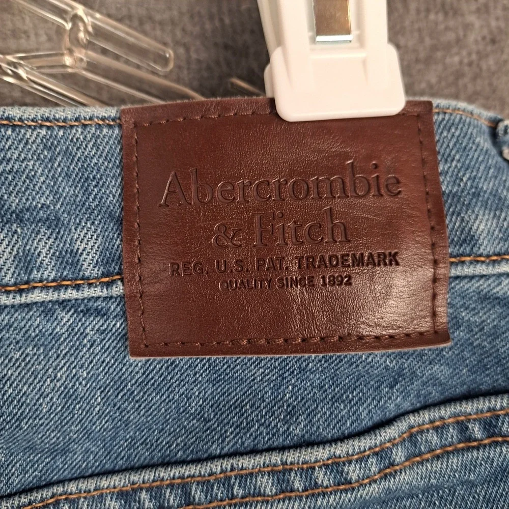 Abercrombie & Fitch Jeans Mens 32x34 Blue Vintage Stretch 90's Slim Light Wash